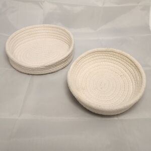 2 Cotton Twisted Rope Storage Basket Trinket Tray